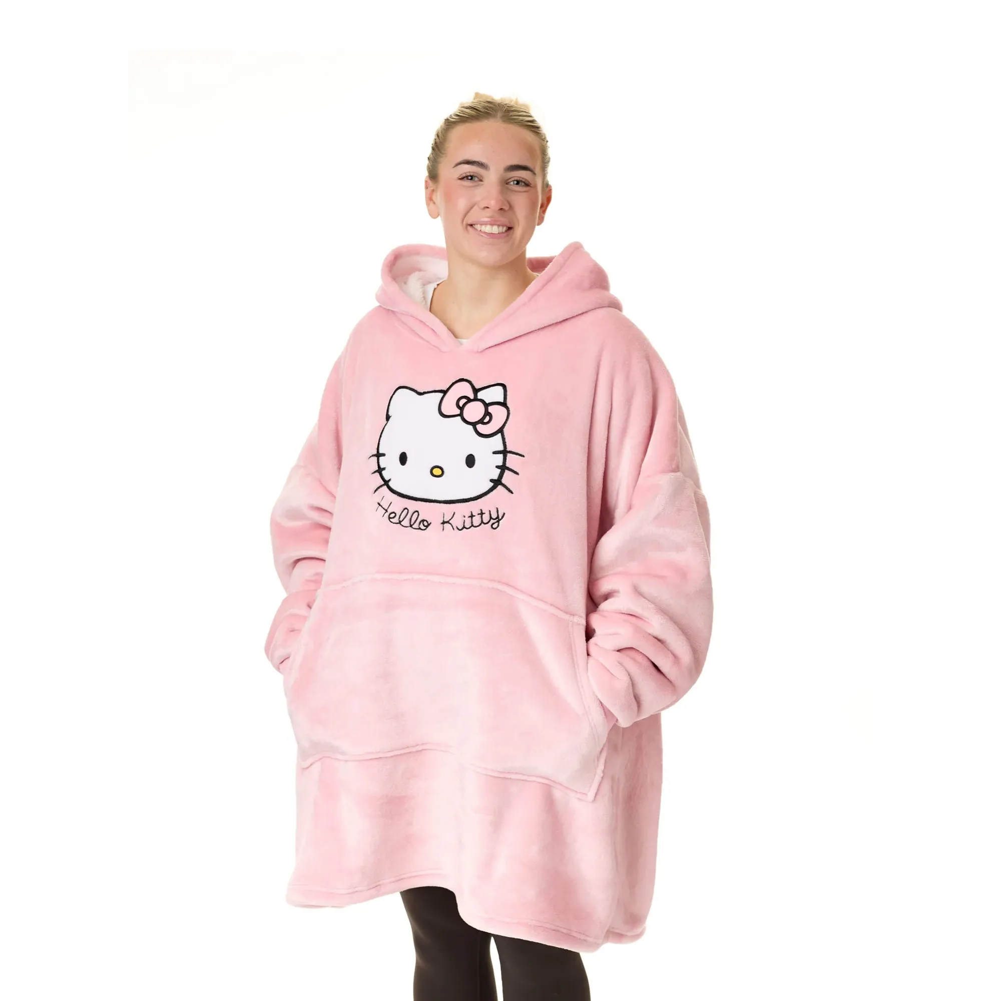 Hello Kitty Womens/Ladies Character Face Blanket Hoodie