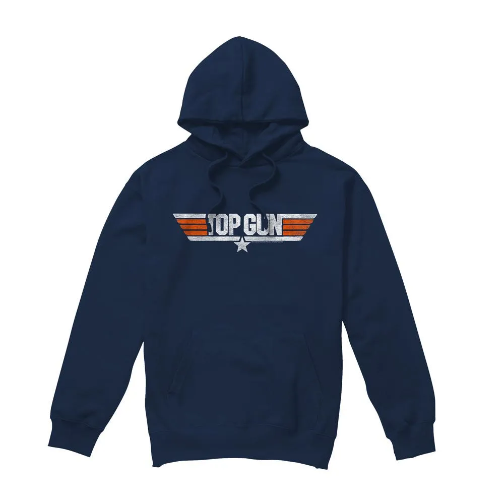 Top Gun Mens Distressed Logo Hoodie