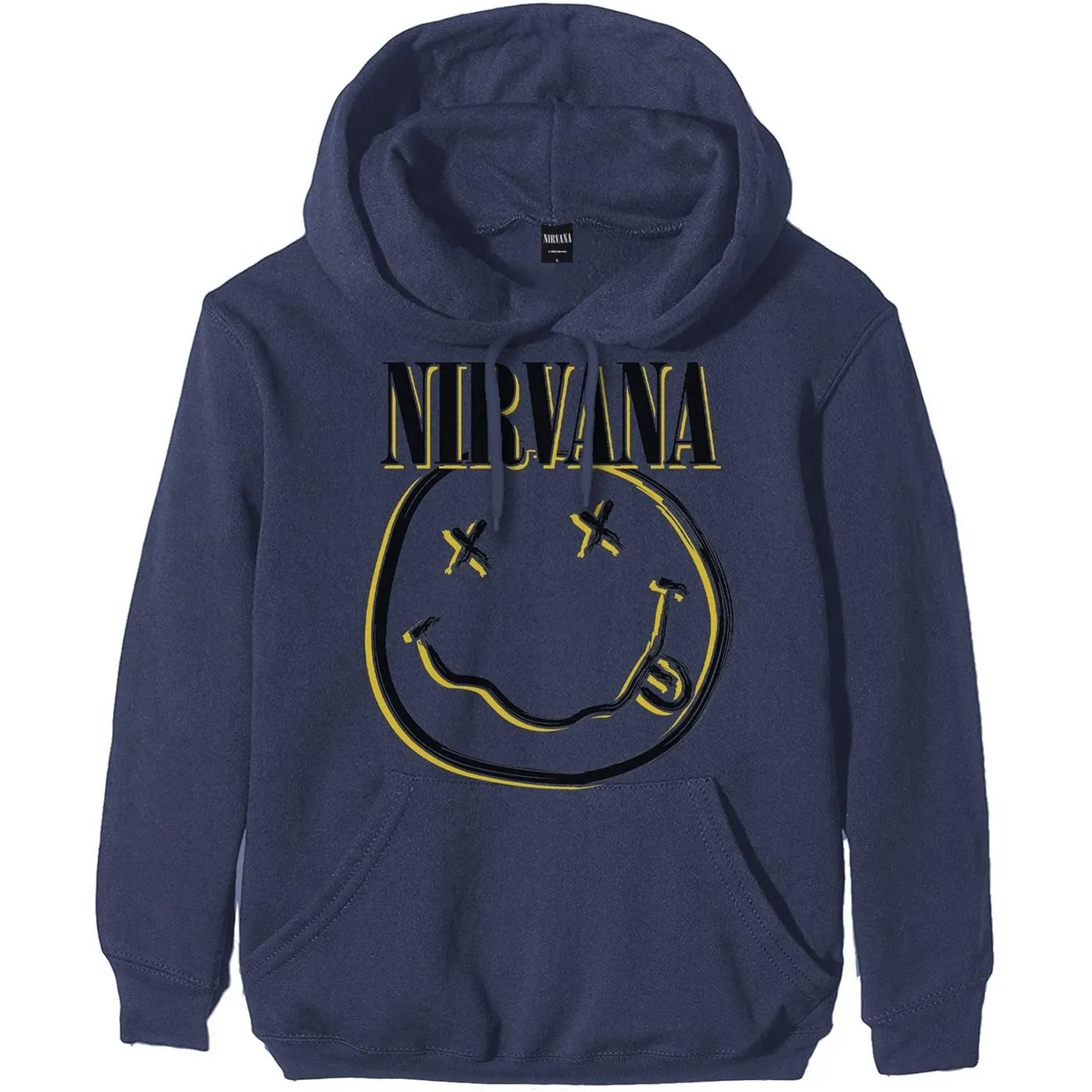 Nirvana Unisex Pullover Hettegenser: Omvendt Smiley (Small)