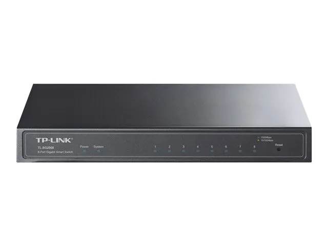 TP-Link TL-SG2008 - Switch - Styrt - 8 x 10/100/1000 - stasjonær