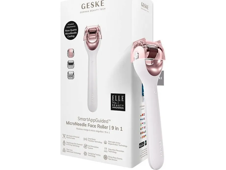 Geske Roller for ansikts nål mesoterapi 9in1 Geske med applikasjon (stjernelys)