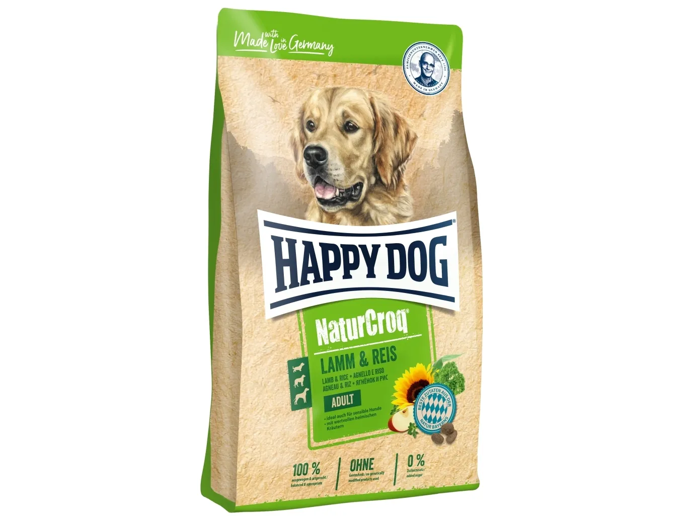 Happy Dog NaturCroq Lamm & Reis, Voksen, Lam, Ris, 15 kg