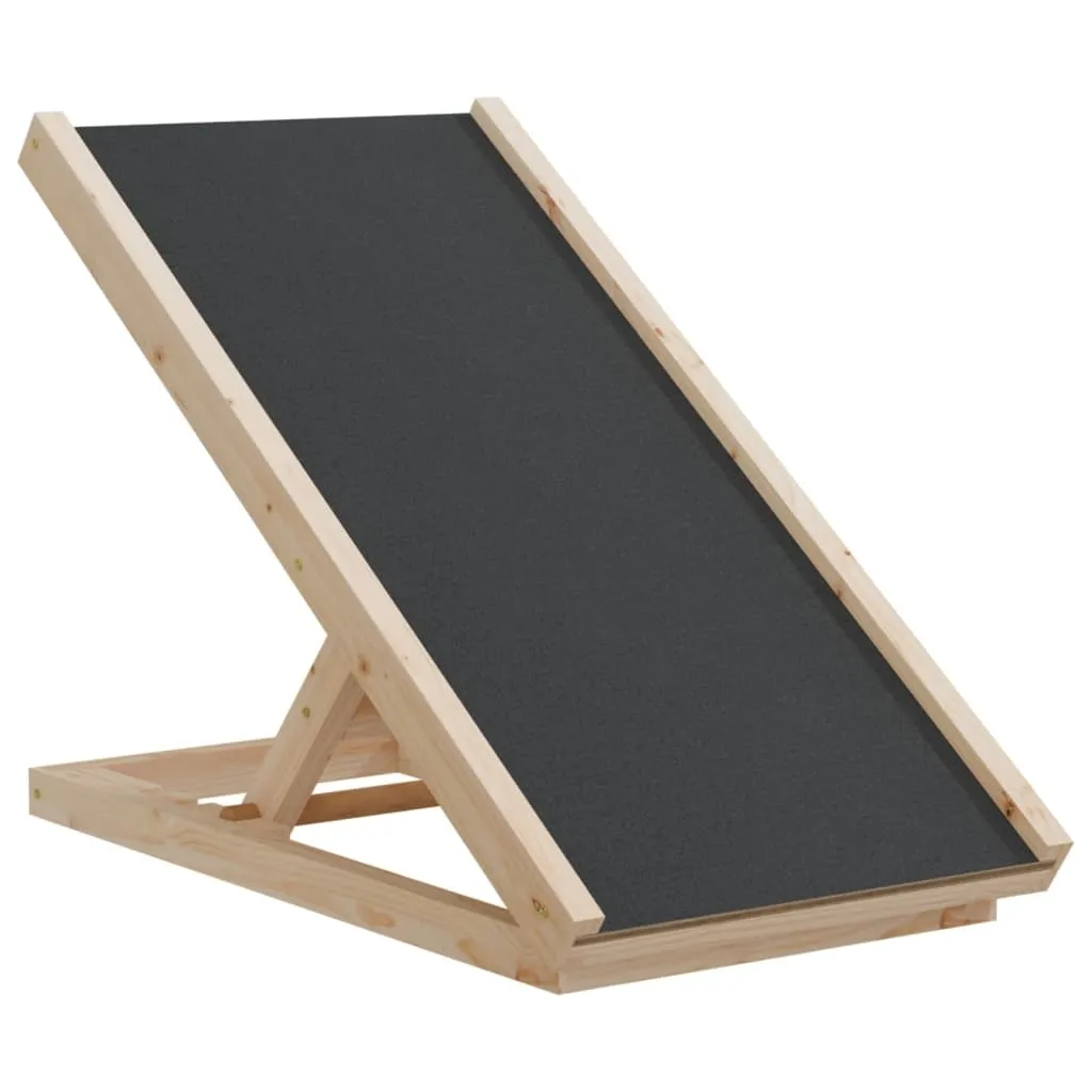 vidaXL Hunderampe grå 70x35 cm heltre gran