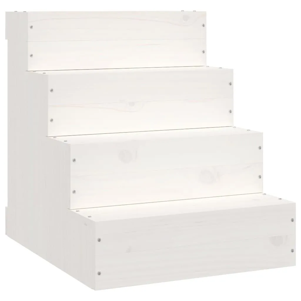 vidaXL Kjæledyrstrapp hvit 40x49x47 cm heltre furu