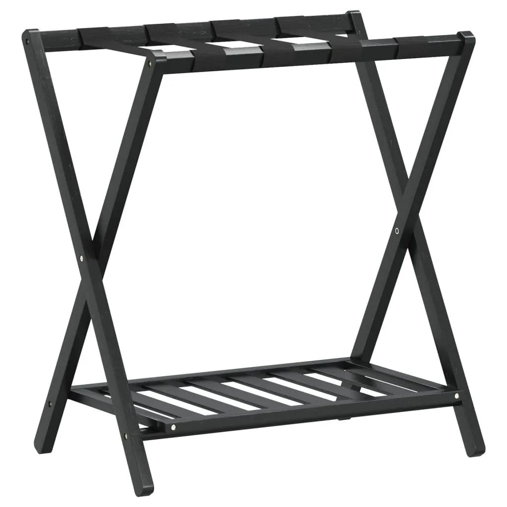 vidaXL Bagasjestativ svart 68x38x58 cm bambus