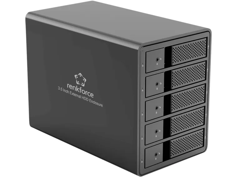 Renkforce RF-6647600 8,9 cm (3,5 tommer) harddiskkapsling med 5 plasser 3,5 tommer USB-A (USB 3.0) (RF-6647600)