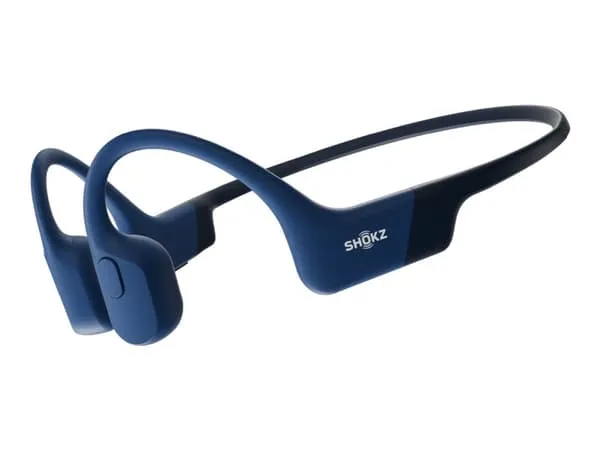 AfterShokz OpenRun MINI - Hodetelefoner med mikrofon - åpent øre - bak-nakken-montering - Bluetooth - trådløs - blå