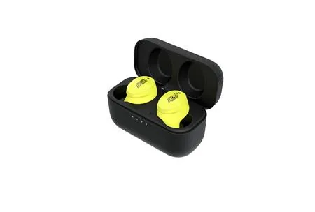 ISOTunes FREE Aware EN352 - Trådløst høreværn og headset i ét, med aktiv støjdæmpning og en skarp gul farve der gør den let at se.