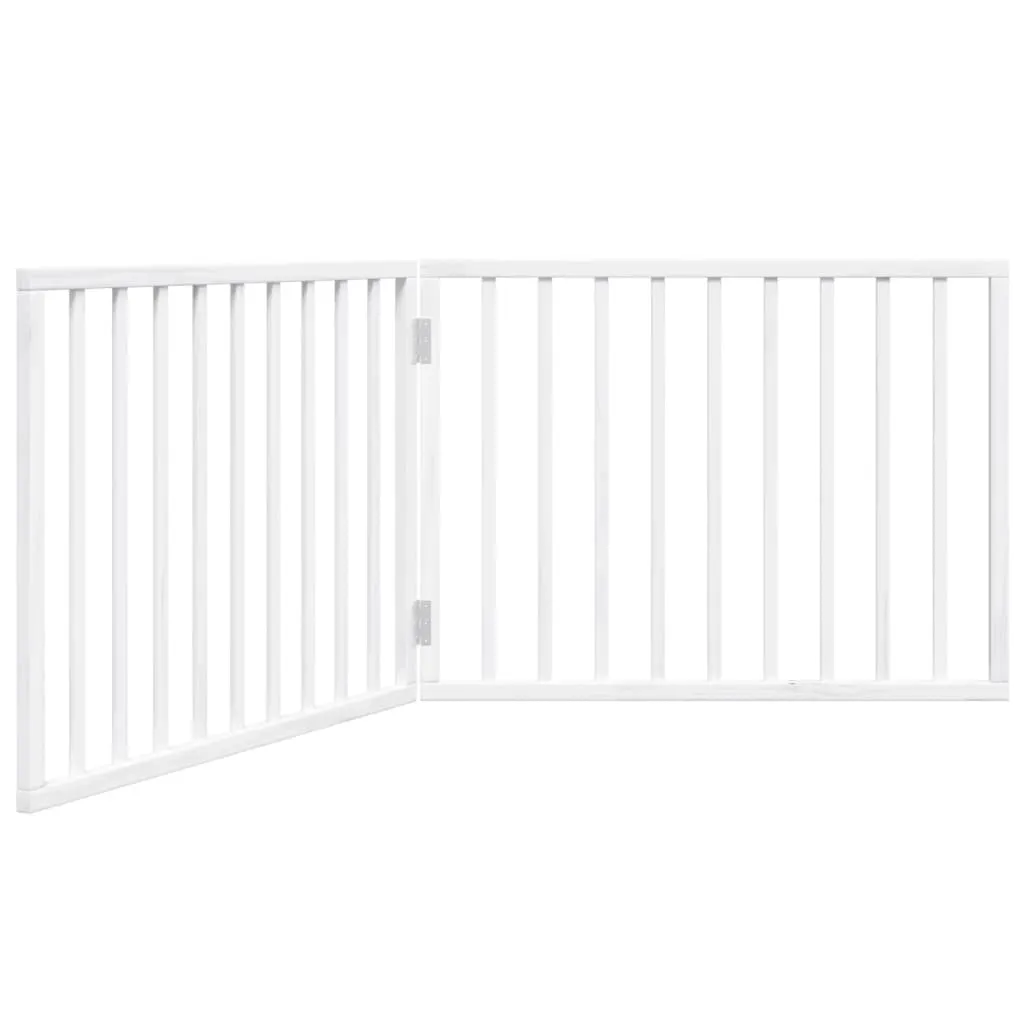 vidaXL Hundegrind sammenleggbar 2 paneler hvit 160 cm poppeltre