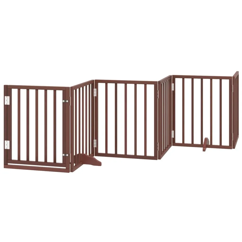 vidaXL Hundeport sammenleggbar 6 paneler brun 300 cm poppeltre