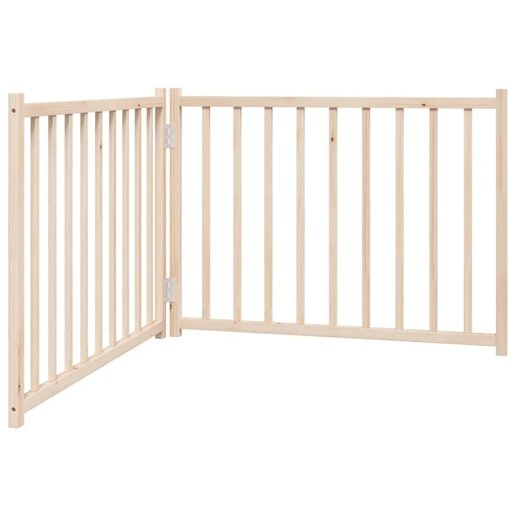 vidaXL Hundeport sammenleggbar 2 paneler 160 cm heltre gran
