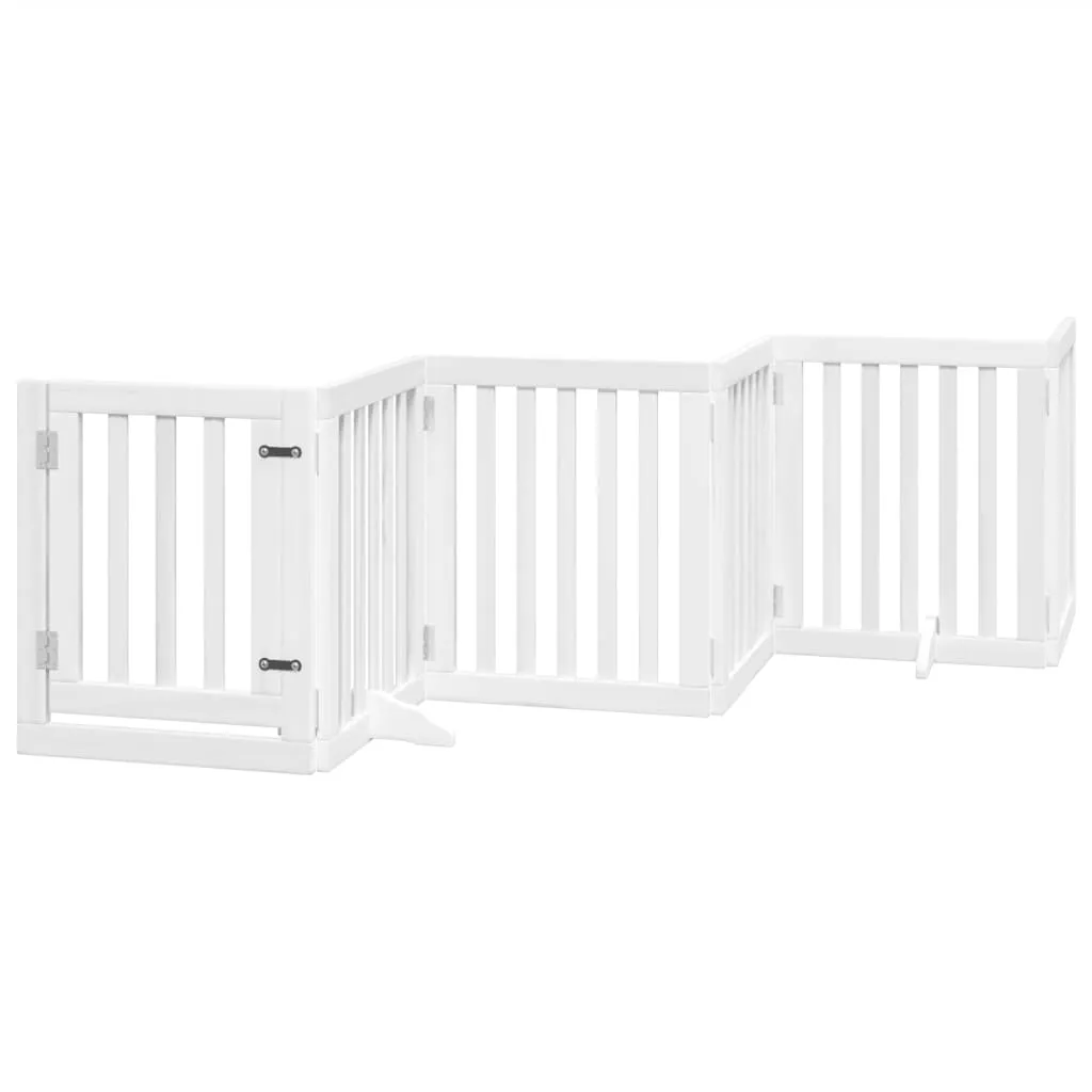 vidaXL Hundeport sammenleggbar 6 paneler hvit 300 cm poppeltre