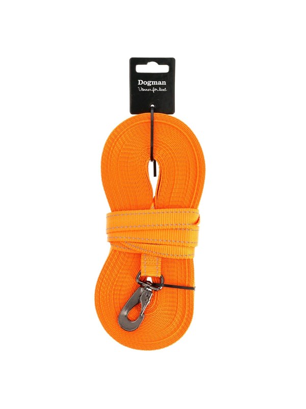 Dogman Iris Vevd Sporline med Karabinkrok Oransje 20mm 15m