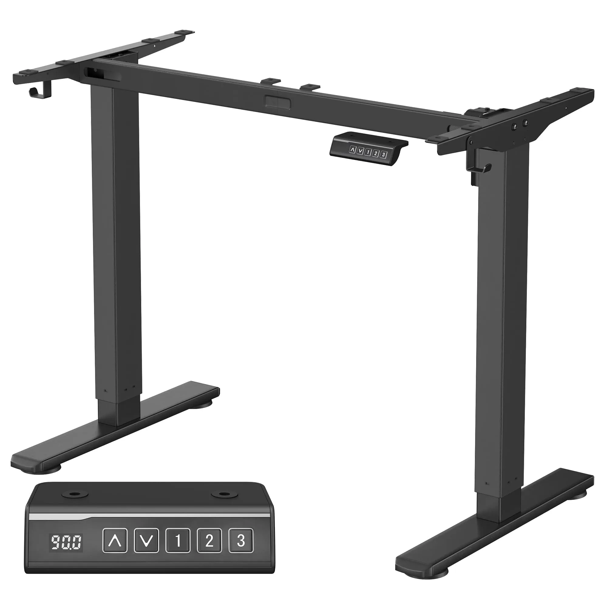 Elektrisk høydejusterbart skrivebordsunderstell, 58,5x80-150x72-118 cm, svart