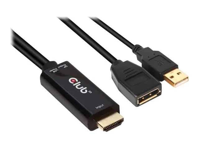Club 3D - Video adapter - HDMI hann til DisplayPort hunn - 25 cm - 4K-støtte, aktiv