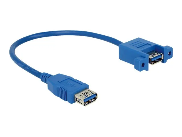 Delock - USB-adapter - USB-type A (hunn) til USB-type A (hunn) - USB 3.0 - 25 cm - blå
