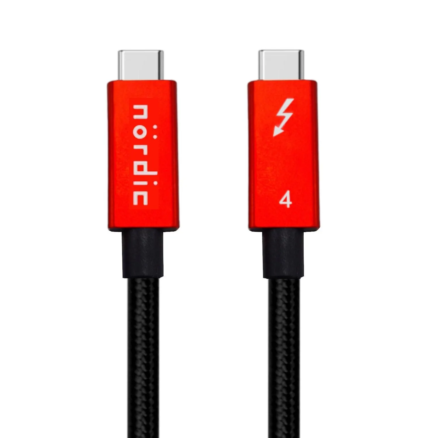 NÖRDIC 1m Thunderbolt 4 USB-C kabel 40Gbps 100W lading 8K video kompatibel med USB 4 og Thunderbolt 3