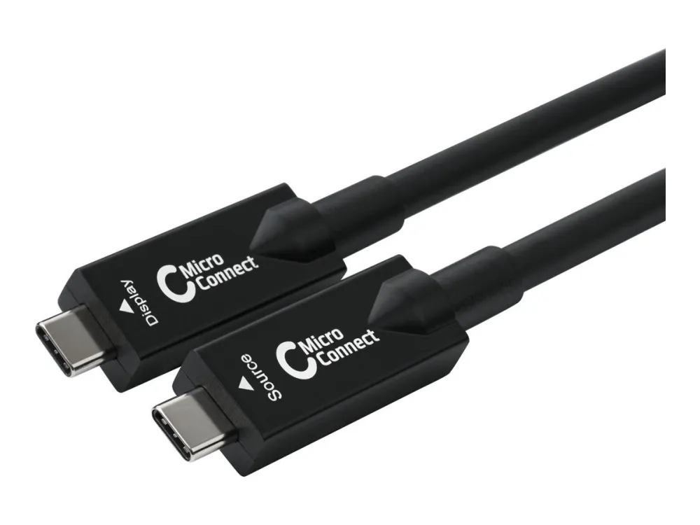 MicroConnect - USB-kabel - 24 pin USB-C (hann) til 24 pin USB-C (hann) - USB 3.2 Gen 2 - 15 m - aktiv optisk hybridkabel, USB Power Delivery (60W),...