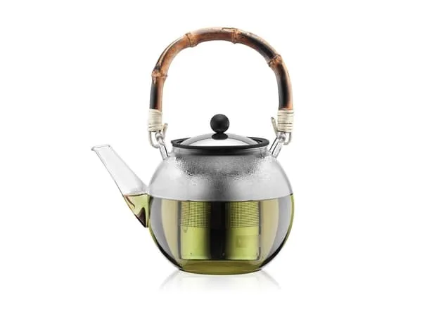 Bodum Assam, Enkel tekanne, 1000 ml, Bamboo, Bamboo, Borosilikatglass, Metall, Plastikk, Gummi, Rustfritt stål, 76,2 mm, 58,8 mm