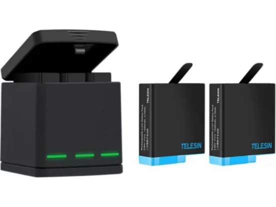 3-spors ladeboks Telesin for GoPro Hero 8 + 2 batterier (GP-BNC-801)