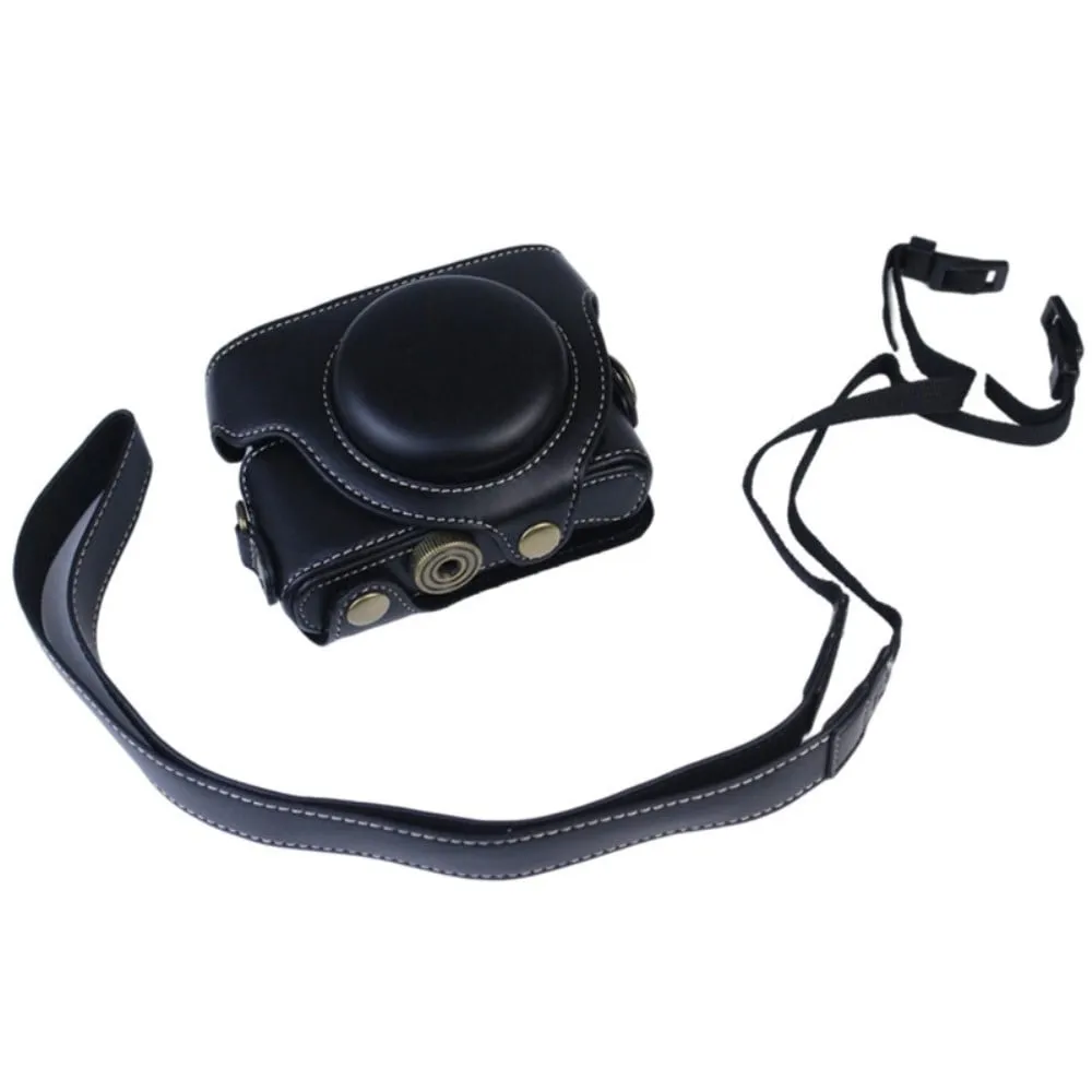 Sony RX100 skinnveske med skulderrem - Svart