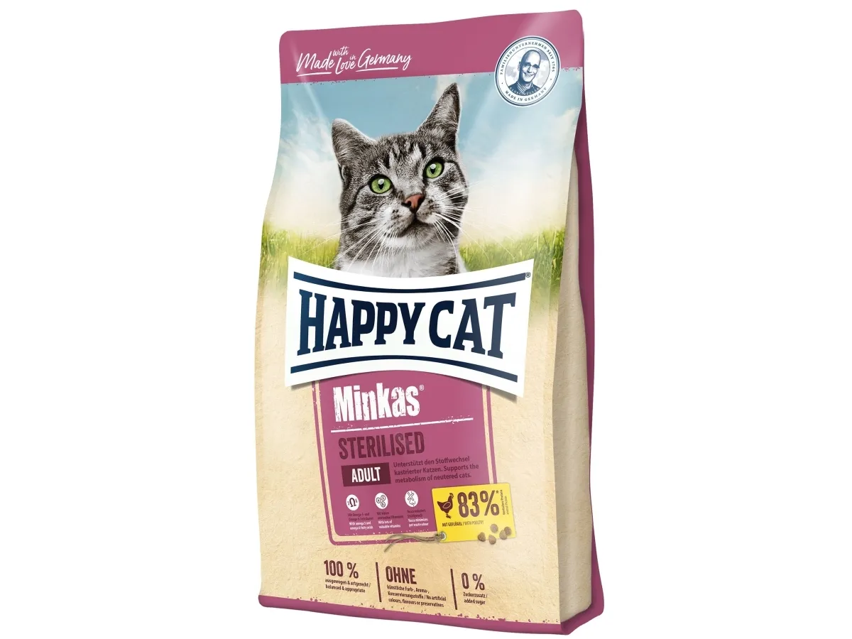 Happy Cat Minkas Sterilised, Voksen, 10 kg, Antioksidanter medfølger