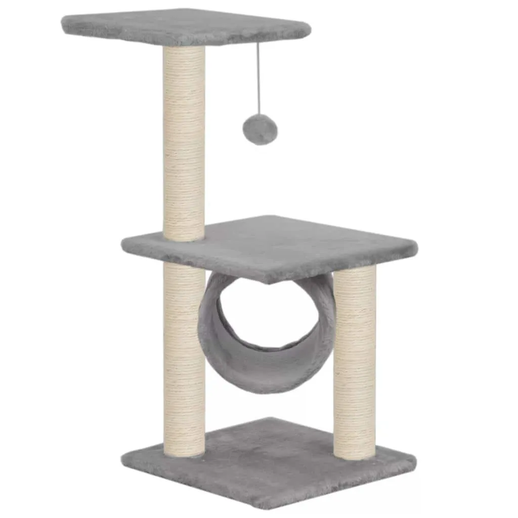 vidaXL Kloretre med klorestolper i sisal 65 cm grå