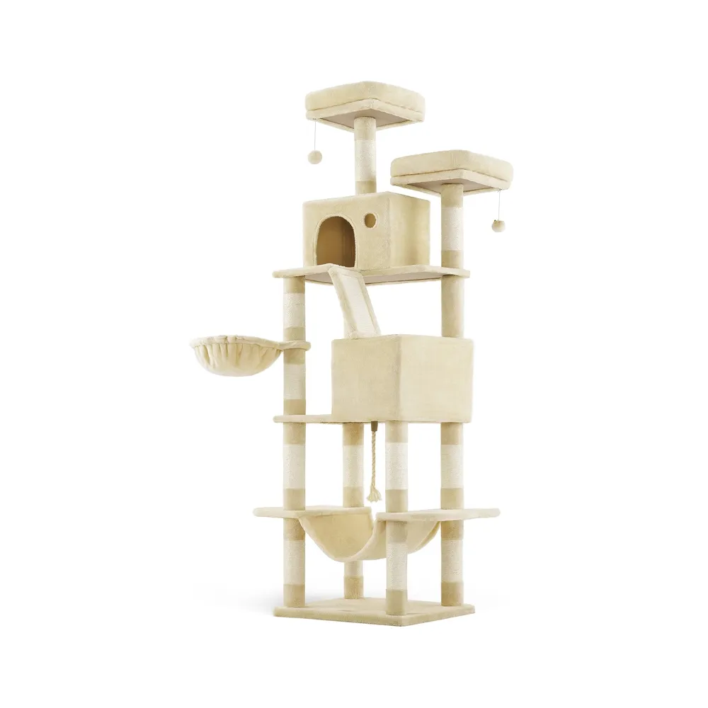 Klatrestativ for katt, 60x50x206 cm, Beige