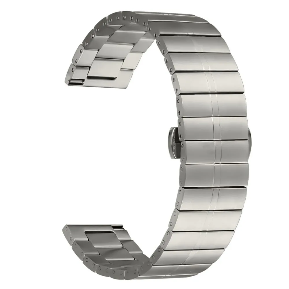 Huawei Watch GT 3 46 mm klokkerem Butterfly Buckle rustfritt stål metallarmbånd - Titan