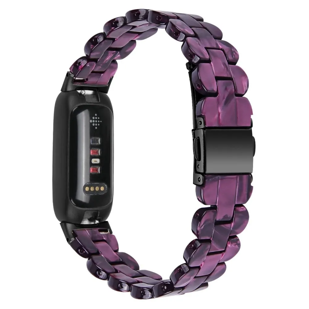Fitbit Inspire 3 oval harpiksrem i rustfritt stål - Lilla