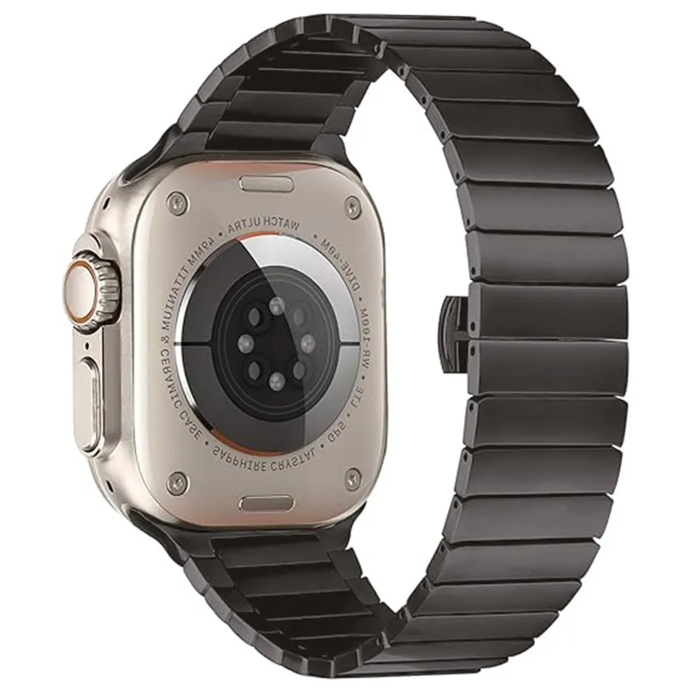 Armbånd Apple Watch Series 10 46mm 1-Perle Bamboo Link Titanium Alloy Strap - Skiferfarge