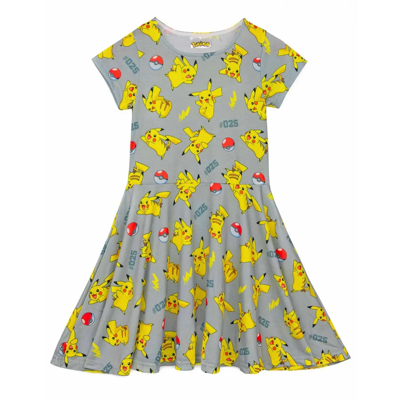 Pokemon Girls Pikachu Short-Sleeved Skater Dress
