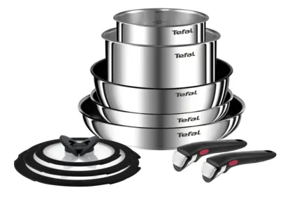 Tefal Emotion L897AS74, Rund, All-bruk panne, Rustfritt stål, Rustfritt stål, Thermo-Spot, 10 stykker