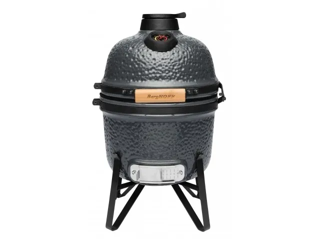 BergHOFF 2415703, Barbecue, 33 cm, Svart, Grå, Rund, Bambus, Støpejern, Keramisk, Rustfritt stål, Stein, 4 ben