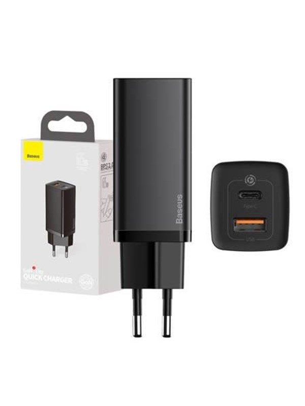 Baseus Quick Travel Charger  GaN2 Lite USB+C 65W EU (black)