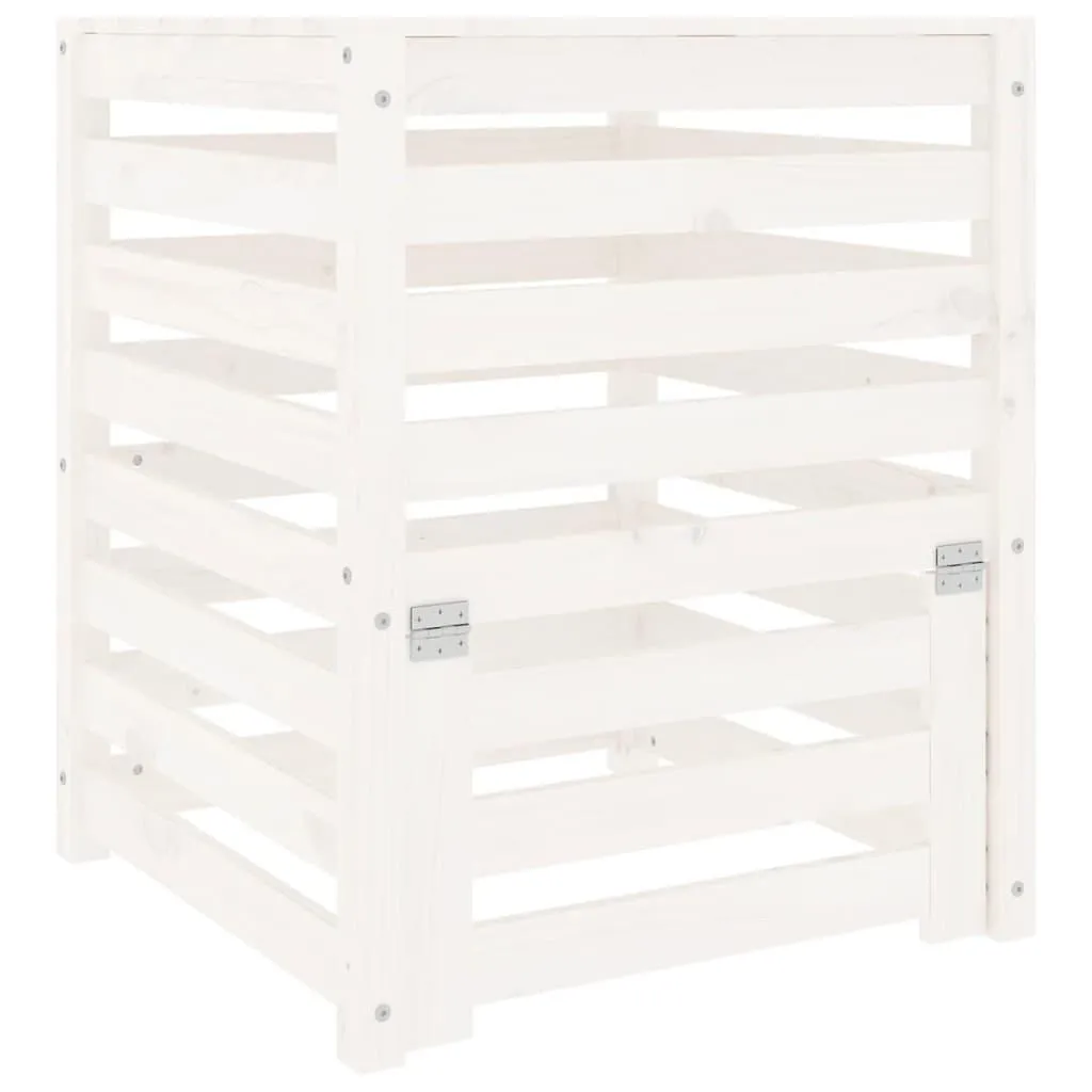 vidaXL Kompostkasse hvid 63,5x63,5x77,5 cm heltre furu