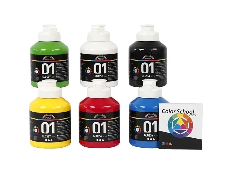 Akrylmaling A-Color Blank ass. farver (6 x 500 ml)