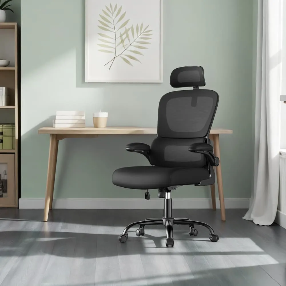 Kontorstol, 64x71,5x116-135 cm, Svart
