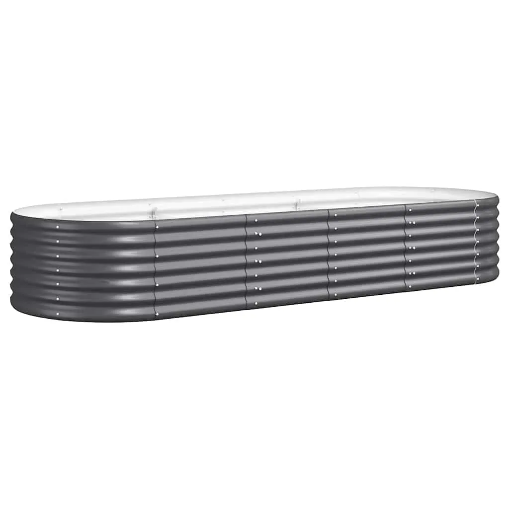 vidaXL Høybed galvanisert stål 224x80x36 cm antrasitt