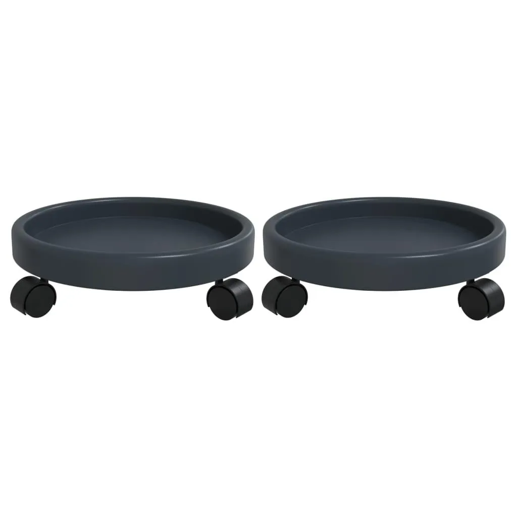 vidaXL Plantevogner med hjul 2 stk grå diameter 34 cm 35 kg