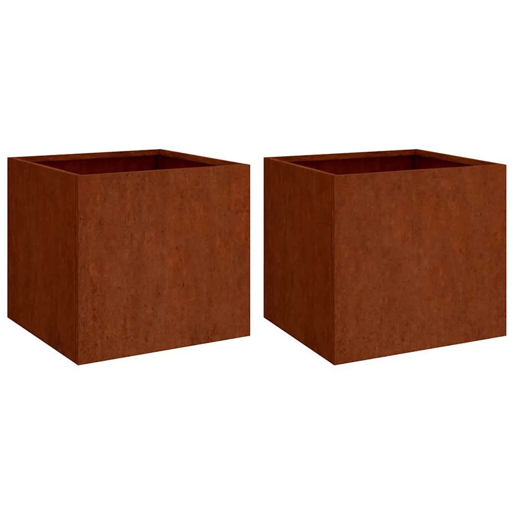 vidaXL Plantekasser 2 stk 49x47x46 cm cortenstål