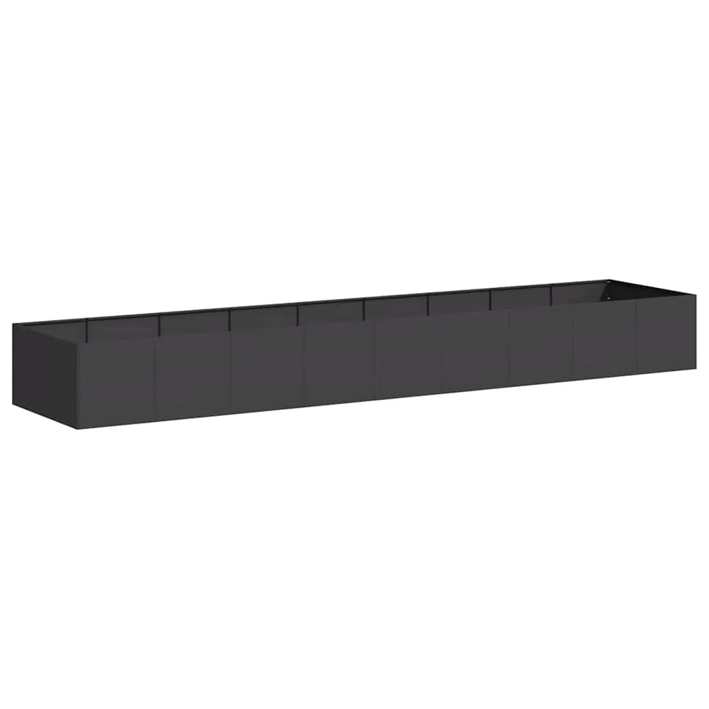 vidaXL Plantekasse svart 360x80x40 cm stål