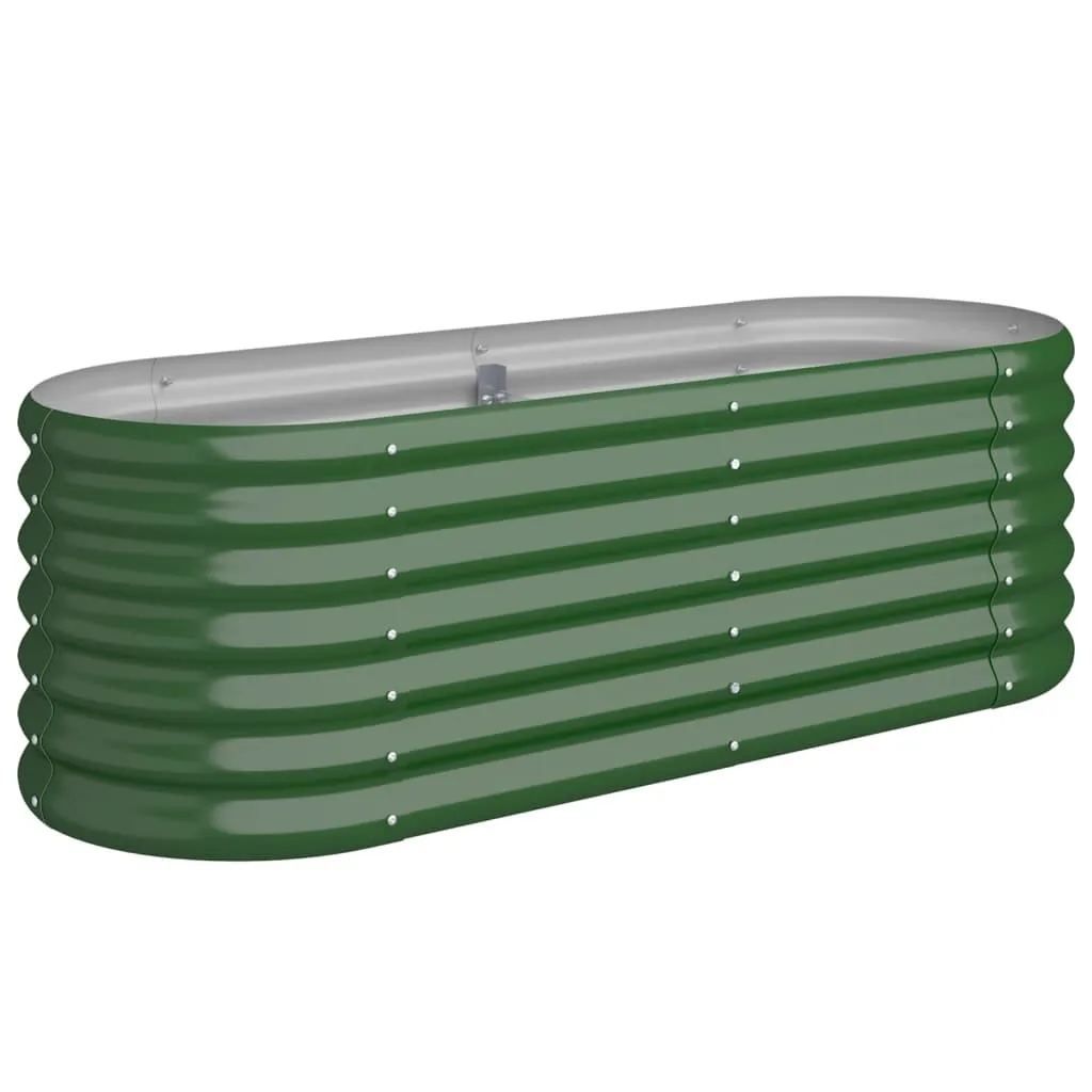 vidaXL Høybed galvanisert stål 114x40x36 cm grønn