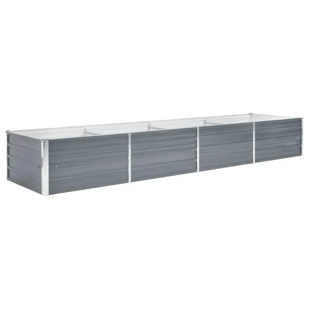 vidaXL Høybed galvanisert stål 320x80x45 cm grå