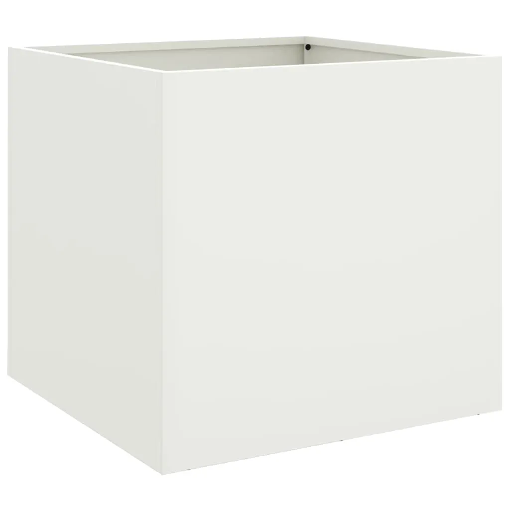 vidaXL Plantekasse hvit 42x40x39 cm stål
