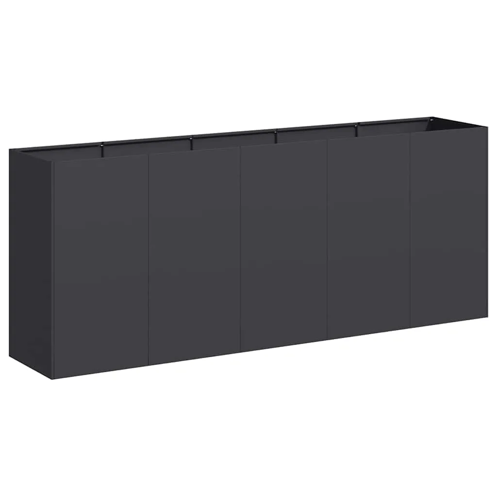 vidaXL Plantekasse svart 200x40x80 cm kaldvalset stål