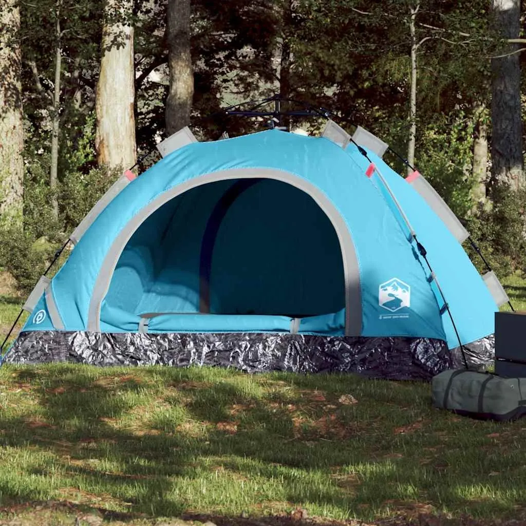 vidaXL Campingtelt 3 personer blå hurtigutløser