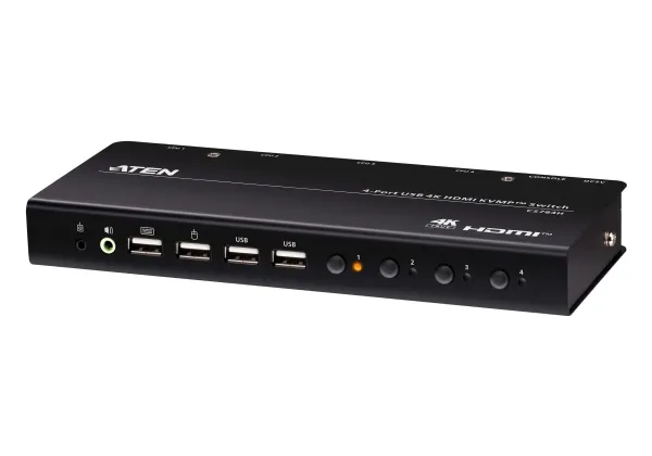 ATEN CS784H, 4096 x 2160 piksler, 4K Ultra HD, 1,73 W, Sort