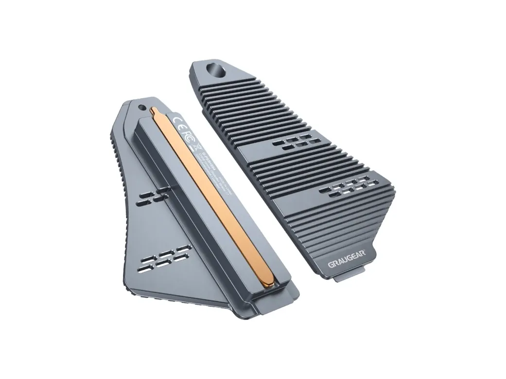 Graugear Heatpipe-kabinett til PS5 minneutvidelse for M.2 NVMe SSD med innebygd beskyttelse