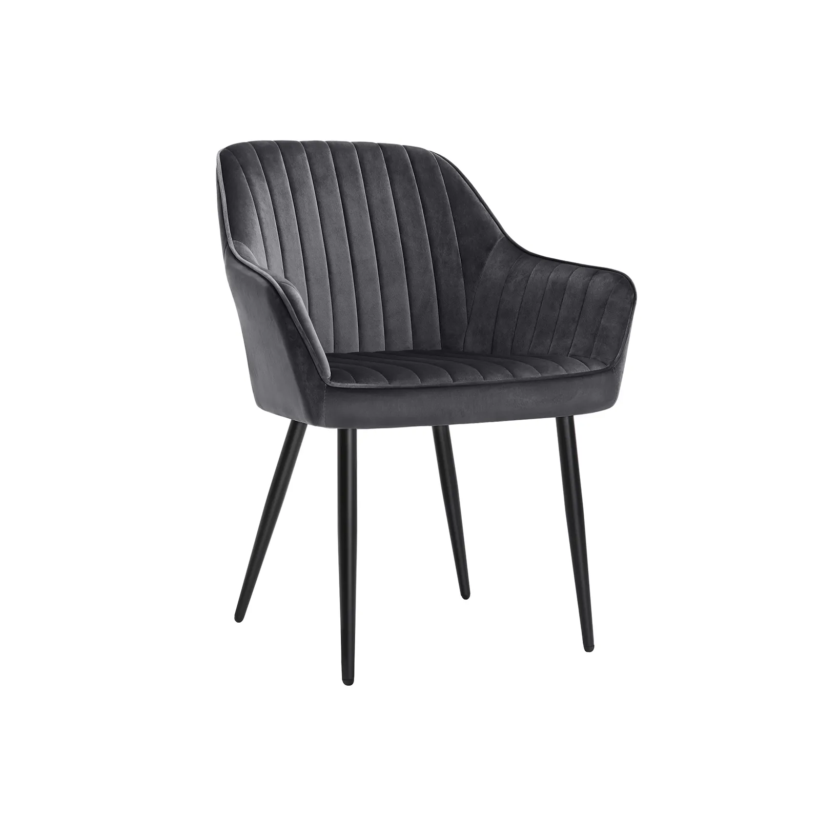 Spisestoler, 2-delt sett, 62,5x60x85 cm, grå, fløyelstrekk